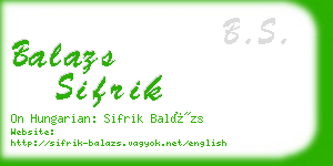 balazs sifrik business card